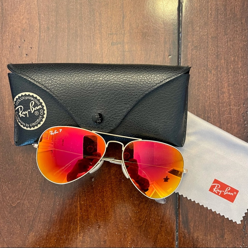 Rayban Aviator Flash Lenses RB3025 w/ Case & Cloth